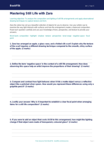 Free Still Life Worksheet | Year 5 Greater Depth | BookFlik