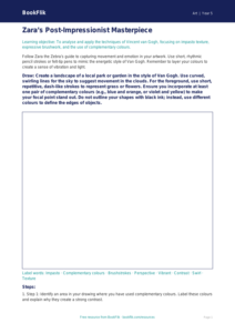 Free Van Gogh Drawing Sheet | Year 5 Greater Depth | BookFlik