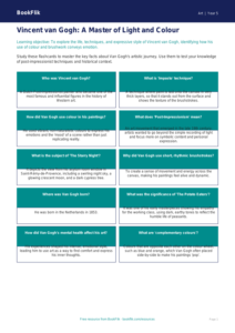 Free Van Gogh Flashcards | Year 5 Greater Depth | BookFlik