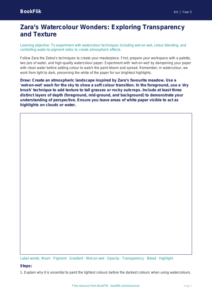Free Watercolour Drawing Sheet | Year 5 Greater Depth | BookFlik