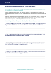 Free Watercolour Worksheet | Year 5 Greater Depth | BookFlik