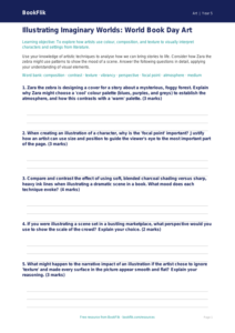 Free World Book Day Art Worksheet | Year 5 Greater Depth | BookFlik