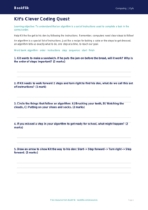 Free Algorithms Worksheet | EYFS Core | BookFlik