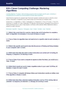 Free Algorithms Quiz | Year 5 Greater Depth | BookFlik
