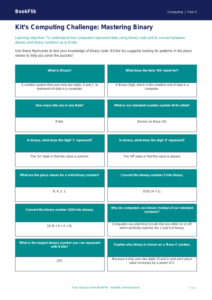 Free Binary Flashcards | Year 5 Greater Depth | BookFlik