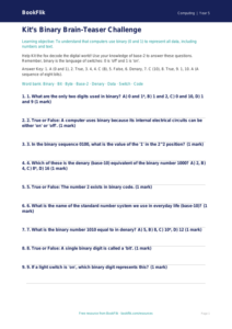 Free Binary Quiz | Year 5 Greater Depth | BookFlik