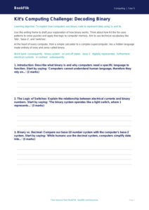 Free Binary Writing Frame | Year 5 Greater Depth | BookFlik