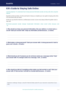 Free Cybersecurity Writing Frame | Year 4 Supported | BookFlik