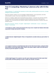 Free Cybersecurity Assessment | Year 5 Greater Depth | BookFlik