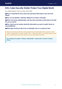 Free Cybersecurity Poster | Year 5 Greater Depth | BookFlik