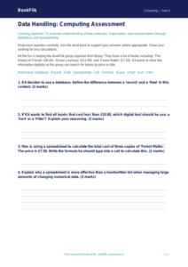 Free Data Handling Assessment | Year 5 Greater Depth | BookFlik