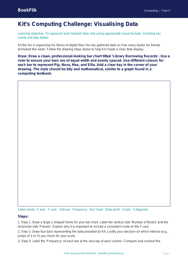 Free Data Handling Drawing Sheet | Year 5 Greater Depth | BookFlik worksheet preview — Computing Data Handling