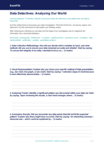 Free Data Handling Writing Frame | Year 5 Greater Depth | BookFlik