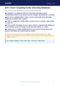 Free Databases Poster | Year 5 Greater Depth | BookFlik