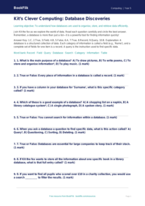 Free Databases Quiz | Year 5 Greater Depth | BookFlik