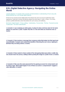Free E-Safety Activity Sheet | Year 5 Greater Depth | BookFlik