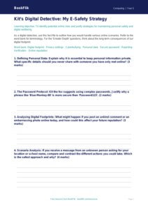 Free E-Safety Worksheet | Year 5 Greater Depth | BookFlik