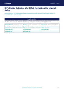 Free Internet Safety Word Mat | Year 5 Greater Depth | BookFlik