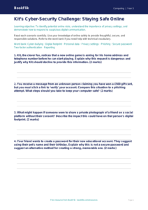 Free Internet Safety Worksheet | Year 5 Greater Depth | BookFlik