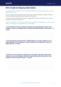 Free Internet Safety Writing Frame | Year 5 Greater Depth | BookFlik