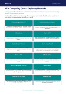 Free Networks Flashcards | Year 5 Greater Depth | BookFlik