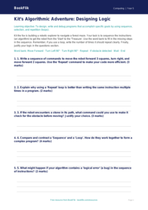 Free Programming Activity Sheet | Year 5 Greater Depth | BookFlik