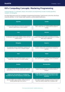 Free Programming Flashcards | Year 5 Greater Depth | BookFlik