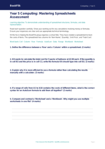 Free Spreadsheets Assessment | Year 5 Greater Depth | BookFlik