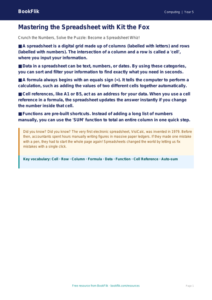 Free Spreadsheets Poster | Year 5 Greater Depth | BookFlik