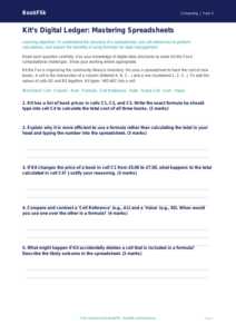 Free Spreadsheets Worksheet | Year 5 Greater Depth | BookFlik