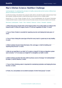 Free Cooking Nutrition Quiz | Year 5 Greater Depth | BookFlik