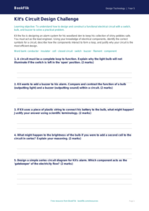 Free Electronics Activity Sheet | Year 5 Greater Depth | BookFlik