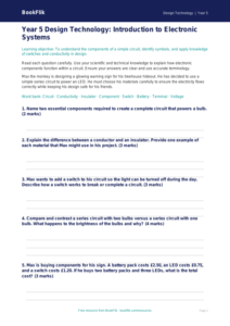 Free Electronics Assessment | Year 5 Greater Depth | BookFlik