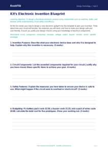 Free Electronics Template | Year 5 Greater Depth | BookFlik