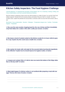 Free Food Hygiene Activity Sheet | Year 5 Greater Depth | BookFlik