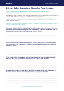 Free Food Hygiene Writing Frame | Year 5 Greater Depth | BookFlik