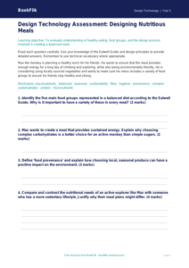 Free Healthy Meals Assessment | Year 5 Greater Depth | BookFlik