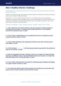 Free Healthy Meals Quiz | Year 5 Greater Depth | BookFlik