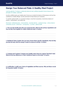 Free Healthy Meals Writing Frame | Year 5 Greater Depth | BookFlik