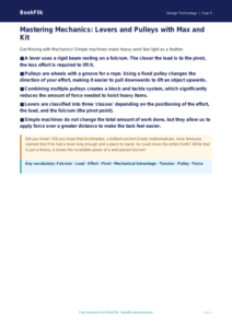 Free Levers And Pulleys Poster | Year 5 Greater Depth | BookFlik