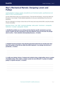 Free Levers And Pulleys Writing Frame | Year 5 Greater Depth | BookFlik