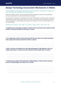 Free Mechanisms Assessment | Year 5 Greater Depth | BookFlik