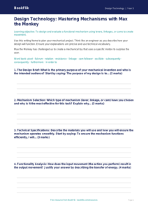 Free Mechanisms Writing Frame | Year 5 Greater Depth | BookFlik