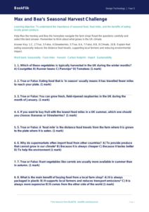 Free Seasonal Food Quiz | Year 5 Greater Depth | BookFlik