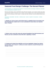 Free Seasonal Food Template | Year 5 Greater Depth | BookFlik
