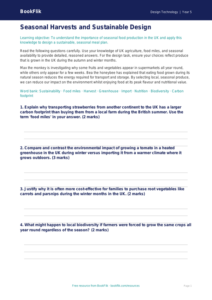 Free Seasonal Food Worksheet | Year 5 Greater Depth | BookFlik