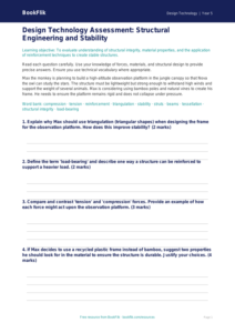 Free Structures Assessment | Year 5 Greater Depth | BookFlik