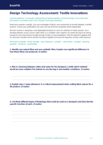 Free Textiles Assessment | Year 5 Greater Depth | BookFlik