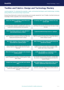 Free Textiles Flashcards | Year 5 Greater Depth | BookFlik