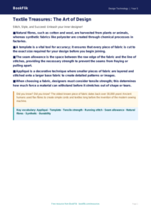 Free Textiles Poster | Year 5 Greater Depth | BookFlik